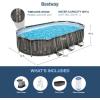 imageBestway Power Steel 20 x 12 x 48quot Oval Metal Frame Above Ground Outdoor Swimming Pool Set with 1500 GPH Filter Pump Ladder and Pool Cover20 X 12 X 48