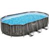imageBestway Power Steel 20 x 12 x 48quot Oval Metal Frame Above Ground Outdoor Swimming Pool Set with 1500 GPH Filter Pump Ladder and Pool Cover20 X 12 X 48