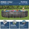 imageBestway Power Steel 20 x 12 x 48quot Oval Metal Frame Above Ground Outdoor Swimming Pool Set with 1500 GPH Filter Pump Ladder and Pool Cover20 X 12 X 48
