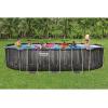 imageBestway Power Steel 20 x 12 x 48quot Oval Metal Frame Above Ground Outdoor Swimming Pool Set with 1500 GPH Filter Pump Ladder and Pool Cover20 X 12 X 48