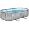 imageBestway Power Steel Swim Vista Series II 14 x 8 2quot x 395quot Above Ground Outdoor Swimming Pool Set with 530 GPH Filter Pump Ladder and Pool Cover14ft x 82ft x 395in