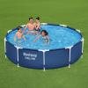 imageBestway Steel Pro 12 feet x 30 inches Round Above Ground 1710 Gallon Pool Set with DuraPlus Liner 530 Gallon Pool Filter and Repair Patch10 x 30  NEW