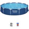 imageBestway Steel Pro 12 feet x 30 inches Round Above Ground 1710 Gallon Pool Set with DuraPlus Liner 530 Gallon Pool Filter and Repair Patch12 x 30