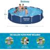 imageBestway Steel Pro 12 feet x 30 inches Round Above Ground 1710 Gallon Pool Set with DuraPlus Liner 530 Gallon Pool Filter and Repair Patch12 x 30 NEW