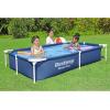imageBestway Steel Pro 87 Inch x 59 Inch x 17 Inch Rectangular Metal Frame Above Ground Outdoor Backyard Swimming Pool Blue Pool Only73 x 59 x 17