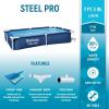 imageBestway Steel Pro 87 Inch x 59 Inch x 17 Inch Rectangular Metal Frame Above Ground Outdoor Backyard Swimming Pool Blue Pool Only73 x 59 x 17