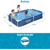 imageBestway Steel Pro 87 Inch x 59 Inch x 17 Inch Rectangular Metal Frame Above Ground Outdoor Backyard Swimming Pool Blue Pool Only73 x 59 x 17