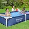 imageBestway Steel Pro 87 Inch x 59 Inch x 17 Inch Rectangular Metal Frame Above Ground Outdoor Backyard Swimming Pool Blue Pool Only73 x 59 x 17