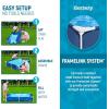 imageBestway Steel Pro 87 Inch x 59 Inch x 17 Inch Rectangular Metal Frame Above Ground Outdoor Backyard Swimming Pool Blue Pool Only73 x 59 x 17