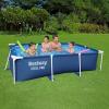 imageBestway Steel Pro 87 Inch x 59 Inch x 17 Inch Rectangular Metal Frame Above Ground Outdoor Backyard Swimming Pool Blue Pool Only86 x 67 x 24