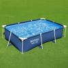 imageBestway Steel Pro 87 Inch x 59 Inch x 17 Inch Rectangular Metal Frame Above Ground Outdoor Backyard Swimming Pool Blue Pool Only86 x 67 x 24