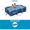 imageBestway Steel Pro 87 Inch x 59 Inch x 17 Inch Rectangular Metal Frame Above Ground Outdoor Backyard Swimming Pool Blue Pool Only86 x 67 x 24