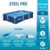 imageBestway Steel Pro 87 Inch x 59 Inch x 17 Inch Rectangular Metal Frame Above Ground Outdoor Backyard Swimming Pool Blue Pool Only910 x 67 x 26