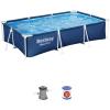 imageBestway Steel Pro 87 Inch x 59 Inch x 17 Inch Rectangular Metal Frame Above Ground Outdoor Backyard Swimming Pool Blue Pool Only910 x 67 x 26