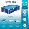 imageBestway Steel Pro 9 Feet 10 Inch x 6 Feet 7 Inch x 26 Inch Rectangle Above Ground 872 Gallon Pool Set with DuraPlus Liner and FrameLink System