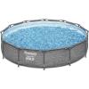 imageBestway Steel Pro MAX 12 x 30quot Round Above Ground Swimming Pool Set Outdoor Metal Frame Family Pool with Liner and Filter Pump GrayGray Stack Stone Print