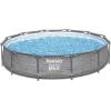 imageBestway Steel Pro MAX 12 x 30quot Round Above Ground Swimming Pool Set Outdoor Metal Frame Family Pool with Liner and Filter Pump GrayGray Stack Stone Print