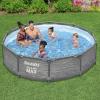 imageBestway Steel Pro MAX 12 x 30quot Round Above Ground Swimming Pool Set Outdoor Metal Frame Family Pool with Liner and Filter Pump GrayGray Stack Stone Print