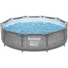 imageBestway Steel Pro MAX 12 x 30quot Round Above Ground Swimming Pool Set Outdoor Metal Frame Family Pool with Liner and Filter Pump GrayGray Stack Stone Print