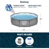 imageBestway Steel Pro MAX 12 x 30quot Round Above Ground Swimming Pool Set Outdoor Metal Frame Family Pool with Liner and Filter Pump GrayGray Stack Stone Print