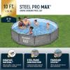 imageBestway Steel Pro MAX 12 x 30quot Round Above Ground Swimming Pool Set Outdoor Metal Frame Family Pool with Liner and Filter Pump GrayGray Stack Stone Print