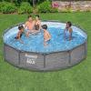 imageBestway Steel Pro MAX 12 x 30quot Round Above Ground Swimming Pool Set Outdoor Metal Frame Family Pool with Liner and Filter Pump GrayGray Stack Stone Print