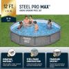 imageBestway Steel Pro MAX 12 x 30quot Round Above Ground Swimming Pool Set Outdoor Metal Frame Family Pool with Liner and Filter Pump GrayGray Stack Stone Print