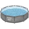 imageBestway Steel Pro MAX 12 x 30quot Round Above Ground Swimming Pool Set Outdoor Metal Frame Family Pool with Liner and Filter Pump GrayGray Stack Stone Print