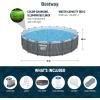imageBestway Steel Pro MAX 12 x 30quot Round Above Ground Swimming Pool Set Outdoor Metal Frame Family Pool with Liner and Filter Pump GrayGrey Print LED