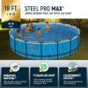 imageBestway Steel Pro MAX 12 x 30quot Round Above Ground Swimming Pool Set Outdoor Metal Frame Family Pool with Liner and Filter Pump GrayGrey Print LED
