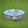 imageBestway Steel Pro MAX 12 x 30quot Round Above Ground Swimming Pool Set Outdoor Metal Frame Family Pool with Liner and Filter Pump GrayStone Print