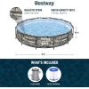 imageBestway Steel Pro MAX 12 x 30quot Round Above Ground Swimming Pool Set Outdoor Metal Frame Family Pool with Liner and Filter Pump GrayStone Print