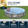 imageBestway Steel Pro MAX 12 x 30quot Round Above Ground Swimming Pool Set Outdoor Metal Frame Family Pool with Liner and Filter Pump GrayStone Print