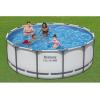 imageBestway Steel Pro MAX 14 x 48quot Above Ground Pool Round Metal Frame Outdoor Swimming Pool Set with Filter Pump Ladder and Cover Gray13 X 48  Gray