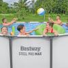 imageBestway Steel Pro MAX 14 x 48quot Above Ground Pool Round Metal Frame Outdoor Swimming Pool Set with Filter Pump Ladder and Cover Gray13 X 48  Gray
