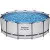 imageBestway Steel Pro MAX 14 x 48quot Above Ground Pool Round Metal Frame Outdoor Swimming Pool Set with Filter Pump Ladder and Cover Gray13 X 48  Gray