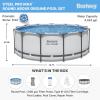 imageBestway Steel Pro MAX 14 x 48quot Above Ground Pool Round Metal Frame Outdoor Swimming Pool Set with Filter Pump Ladder and Cover Gray14 x 48  Gray