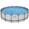 imageBestway Steel Pro MAX 14 x 48quot Above Ground Pool Round Metal Frame Outdoor Swimming Pool Set with Filter Pump Ladder and Cover Gray16 x 48  Gray