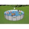 imageBestway Steel Pro MAX 14 x 48quot Above Ground Pool Round Metal Frame Outdoor Swimming Pool Set with Filter Pump Ladder and Cover Gray18 x 48  Stone Print