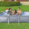 imageBestway Steel Pro Rectangular Swimming Pool Above Ground Outdoor Backyard Framed Pool Set with 330 Gallon Filter Pump 12 x 6 7quot x 26quot Gray12 x 67 x 26