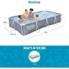 imageBestway Steel Pro Rectangular Swimming Pool Above Ground Outdoor Backyard Framed Pool Set with 330 Gallon Filter Pump 12 x 6 7quot x 26quot Gray12 x 67 x 26