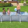 imageBestway Steel Pro Rectangular Swimming Pool Above Ground Outdoor Backyard Framed Pool Set with 330 Gallon Filter Pump 12 x 6 7quot x 26quot Gray12 x 67 x 26