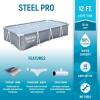 imageBestway Steel Pro Rectangular Swimming Pool Above Ground Outdoor Backyard Framed Pool Set with 330 Gallon Filter Pump 12 x 6 7quot x 26quot Gray12 x 67 x 26