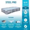 imageBestway Steel Pro Rectangular Swimming Pool Above Ground Outdoor Backyard Framed Pool Set with 330 Gallon Filter Pump 12 x 6 7quot x 26quot Gray12 x 67 x 26