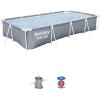 imageBestway Steel Pro Rectangular Swimming Pool Above Ground Outdoor Backyard Framed Pool Set with 330 Gallon Filter Pump 12 x 6 7quot x 26quot Gray12 x 67 x 26
