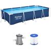 imageBestway Steel Pro Rectangular Swimming Pool Above Ground Outdoor Backyard Framed Pool Set with 330 Gallon Filter Pump 12 x 6 7quot x 26quot Gray13 x 611 x 32