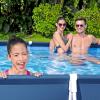imageBestway Steel Pro Rectangular Swimming Pool Above Ground Outdoor Backyard Framed Pool Set with 330 Gallon Filter Pump 12 x 6 7quot x 26quot Gray13 x 611 x 32