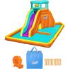 imageBestway H2OGO Tidal Tower Kids Backyard Inflatable Giant Water Slide Sprinkler Wall Yard Inflatable Mega Water Park with Air Blower and Storage BagTidal Tower