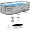 imageBestway Power Steel Swim Vista Series II 14 x 8 2quot x 395quot Above Ground Outdoor Swimming Pool Set with 530 GPH Filter Pump Ladder and Pool Cover14ft x 82ft x 395in