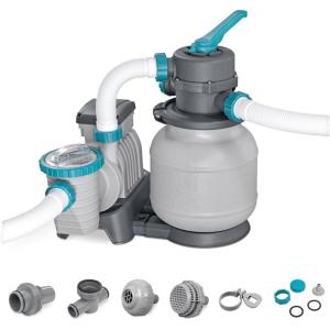imageBestway 1500 Gallon Sand Filter Pump for 300 to 11200 Gallon Above Ground Outdoor Swimming Pools with ChemConnect Clean Water Dispenser